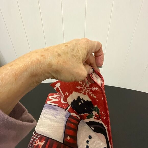 NWOT Double Sided Winter Let it Snow Holiday Flag Decor Christmas Red - Picture 7 of 7